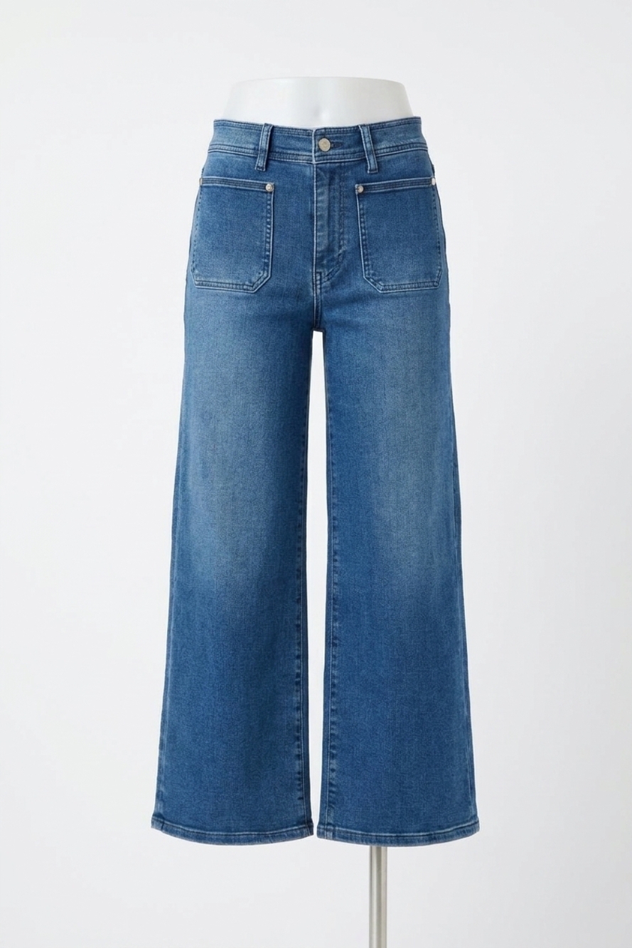 NEW FRAME le slim palazzo crop harbor pocket jean in archive - Picture 1 of 4